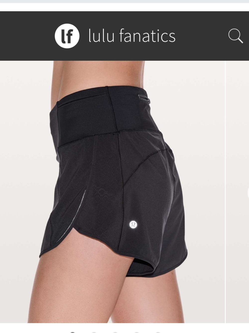 Lululemon Real Quick High Rise Short Perforated 3.5" w Liner Sz 10 Black